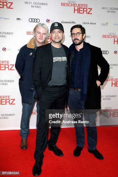 Detlef Buck Marc Rothemund and David Dietl attend the 'Dieses bescheuerte Herz' premiere on December 12, 2017 in Berlin, Germany.
