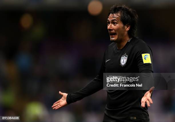 Jorge Hernandez of CF Pachuca reacts during the FIFA Club World Cup UAE 2017 semi-final match between Gremio FBPA and CF Pachuca on December 12, 2017...