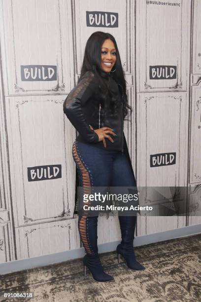 Television personality, Trina, visits Build to discuss "Love and Hip Hop: Miami" at Build Studio on December 12, 2017 in New York City.