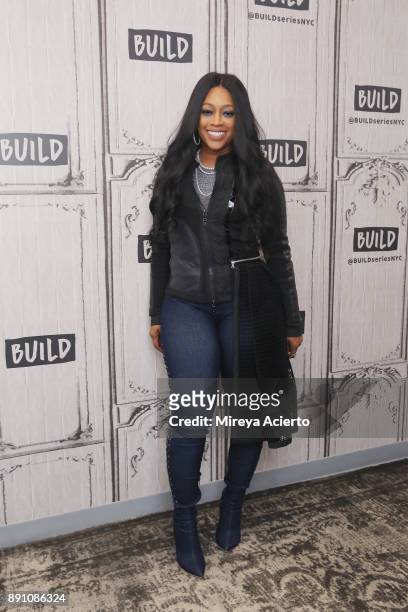 Television personality, Trina, visits Build to discuss "Love and Hip Hop: Miami" at Build Studio on December 12, 2017 in New York City.