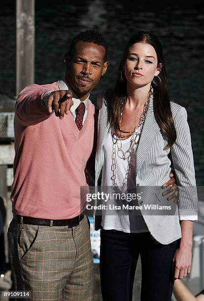 Actors Marlon Wayans and Rachel Nichols arrive at a press conference for 'G.I. Joe The Rise Of The Cobra' at Simmer On The Bay on July 20, 2009 in...