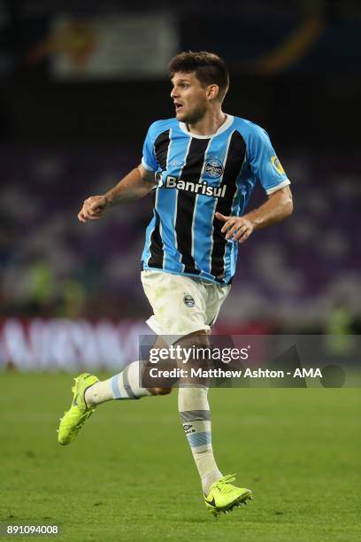 Walter Kannemann of Gremio FBPA in action during the FIFA Club World Cup UAE 2017 semi-final match between Gremio FBPA and CF Pachuca at Hazza Bin...