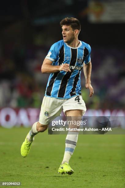 Walter Kannemann of Gremio FBPA in action during the FIFA Club World Cup UAE 2017 semi-final match between Gremio FBPA and CF Pachuca at Hazza Bin...