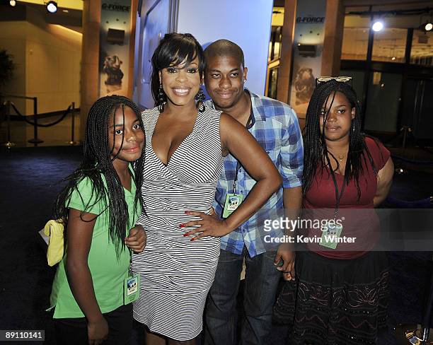Actress Niecy Nash and her children Dia , Dominic and Donielle arrive at the afterparty for the premiere of Walt Disney Pictures' "G-Force" at the...