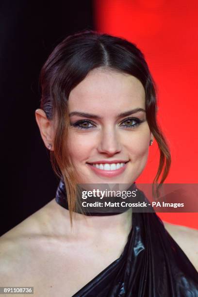 Daisy Ridley attending the european premiere of Star Wars: The Last Jedi held at The Royal Albert Hall, London. Picture date: Tuesday December 12,...