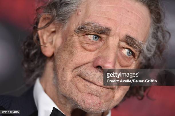 Actor Peter Mayhew attends the Los Angeles premiere of 'Star Wars: The Last Jedi' at The Shrine Auditorium on December 9, 2017 in Los Angeles,...