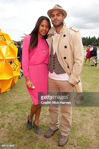 Singer V V Brown and Nfa attend the Veuve Clicquot Gold Cup Final on July 19, 2009 in Midhurst, England.