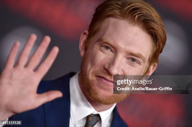 Actor Domhnall Gleeson attends the Los Angeles premiere of 'Star Wars: The Last Jedi' at The Shrine Auditorium on December 9, 2017 in Los Angeles,...