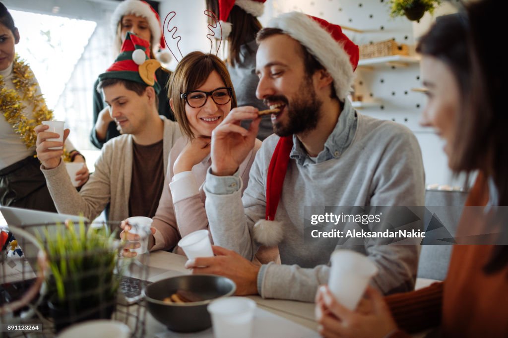 Christmas celebration in the office