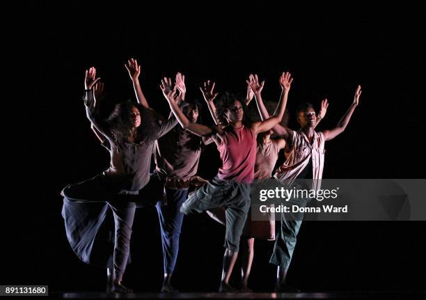 Alvin Ailey Dancers perform "Shelter" during the Alvin Ailey Dress Rehearsals at New York City Center on December 12, 2017 in New York City.