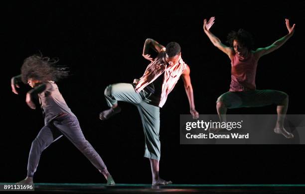 Linda Celeste Sims, Rachel McLaren and Jacquelin Harris perform "Shelter" during the Alvin Ailey Dress Rehearsals at New York City Center on December...