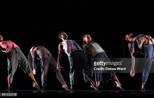 Alvin Ailey Dancers perform "Shelter" during the Alvin Ailey Dress Rehearsals at New York City Center on December 12, 2017 in New York City.