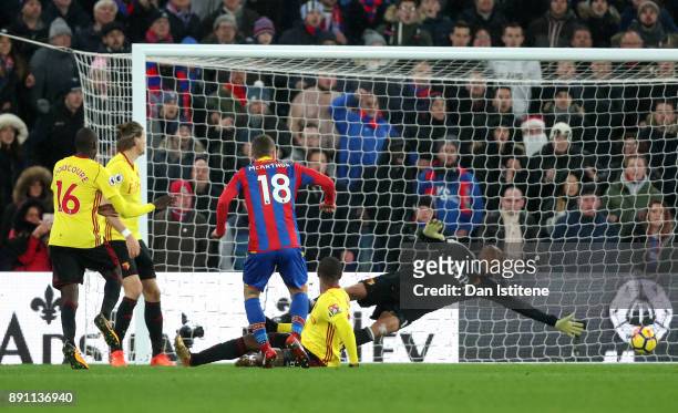 James McArthur of Crystal Palace scores his sides second goal during the Premier League match between Crystal Palace and Watford at Selhurst Park on...