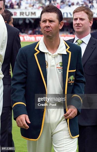 Ricky Ponting of Australia after meeting Queen Elizabeth II during day two of the npower 2nd Ashes Test Match between England and Australia at Lord's...