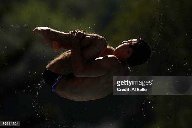 Nick McCrory of United States competes in the Mens 10m Platform Preliminary at the Stadio del Nuoto on July 20, 2009 in Rome, Italy.