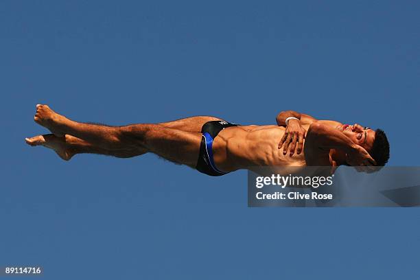 Nick Mccrory of United States competes in the Mens 10m Platform Preliminary at the Stadio del Nuoto on July 20, 2009 in Rome, Italy.