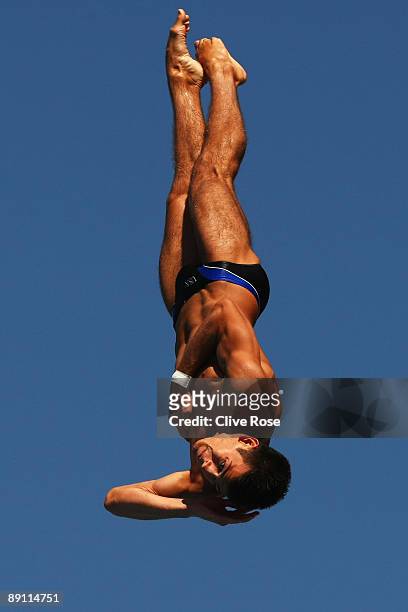 Nick Mccrory of United States competes in the Mens 10m Platform Preliminary at the Stadio del Nuoto on July 20, 2009 in Rome, Italy.