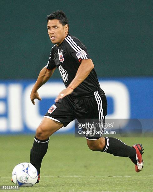 Christian Gomez D.C United picks up a pass during an MLS match against the Colorado Rapids at RFK Stadium on July 18, 2009 in Washington, DC. United...