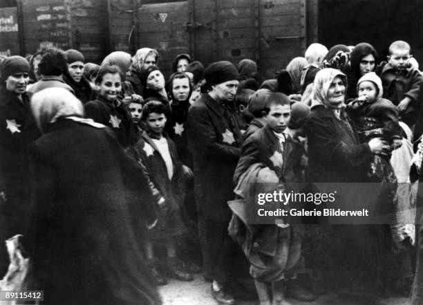 The arrival of Hungarian Jews in Auschwitz-Birkenau, in German-occupied Poland, June 1944. Between May 2nd and July 9th, more than 430,000 Hungarian...