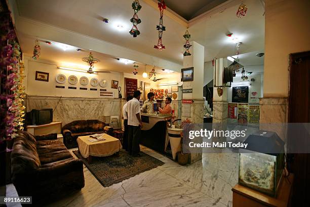 The reception of Hotel Prince Palace in New Delhi's Paharganj area can be seen on Sunday, July 19, 2009. The Government plans to spruce up 1500 city...