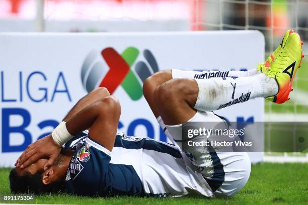 Jorge Benitez of Monterrey reacts during the second leg of the Torneo Apertura 2017 Liga MX final between Monterrey and Tigres UANL at BBVA Bancomer...