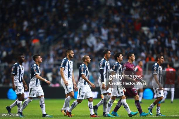 Players of Monterrey look dejected as they leave the field after the second leg of the Torneo Apertura 2017 Liga MX final between Monterrey and...