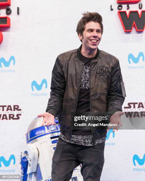 Youtuber Ruben Doblas Gundersen 'El Rubius' attends the 'Star Wars: Los Ultimos Jedi' Madrid Premiere at Kinepolis Cinema on December 12, 2017 in...