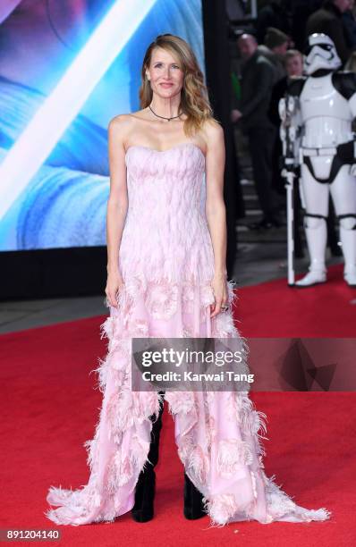 Laura Dern attends the European Premiere of 'Star Wars: The Last Jedi' at Royal Albert Hall on December 12, 2017 in London, England.