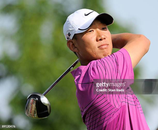 Anthony Kim hits to the 17th fairway during the RBC Canadian Open's Mike Weir Charity Classic Pro-Am at Glen Abbey Golf Club on July 20, 2009 in...
