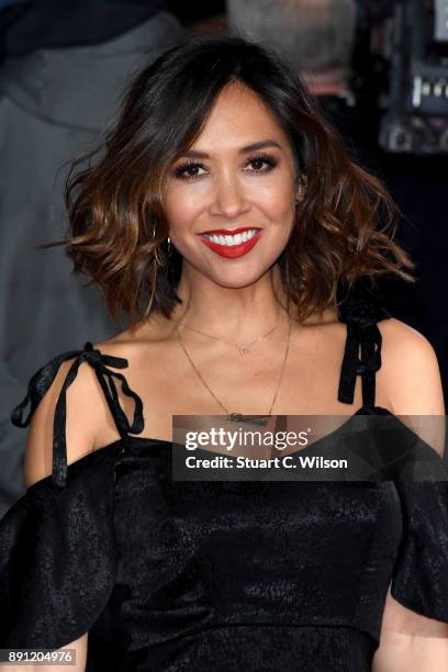 Model and presenter Myleene Klass attends the European Premiere of 'Star Wars: The Last Jedi' at Royal Albert Hall on December 12, 2017 in London,...