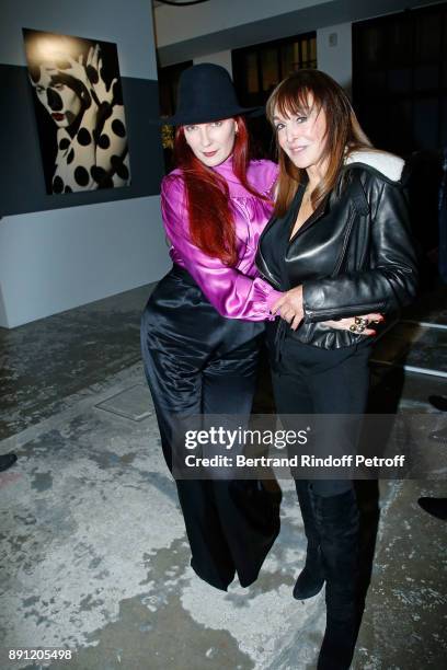 Betony Vernon and Creator of the "Numero magazine" Babeth Djian attend the "Solve Sundsbo pour Numero" Exhibition Opening at Studio des Acacias on...