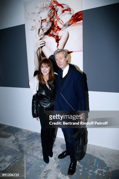 Creator of the "Numero magazine" Babeth Djian and Jerome Sans attend the "Solve Sundsbo pour Numero" Exhibition Opening at Studio des Acacias on...