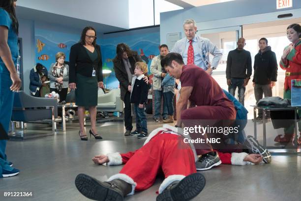 Naughty or Nice" -- Episode 304 -- Pictured: S. Epatha Merkerson as Sharon Goodwin, Eddie Jemison as Dr. Stohl, Brian Tee as Ethan Choi --