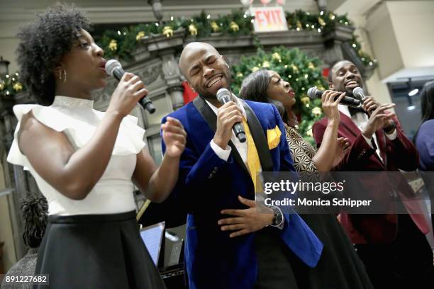 The Boys and Girls Choir of Harlem Alumni Ensemble perform onstage as Brooks Brothers celebrates the holidays with St. Jude Children's Research...
