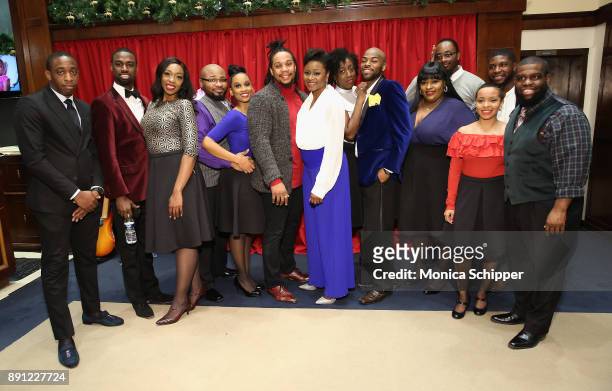 The Boys and Girls Choir of Harlem Alumni Ensemble poses after performing as Brooks Brothers celebrates the holidays with St. Jude Children's...