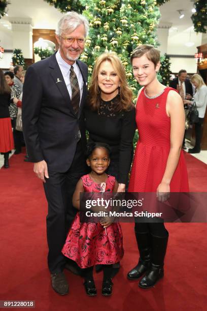 Claudio Del Vecchio, Marlo Thomas and St. Jude patients Azalea and Mary attends as Brooks Brothers celebrates the holidays with St. Jude Children's...