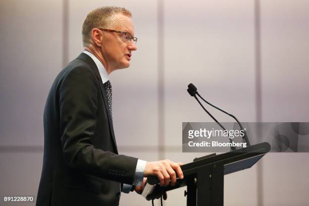 Philip Lowe, governor of the Reserve Bank of Australia , speaks at the Australian Payment Summit in Sydney, Australia, on Wednesday, Dec. 13, 2017....