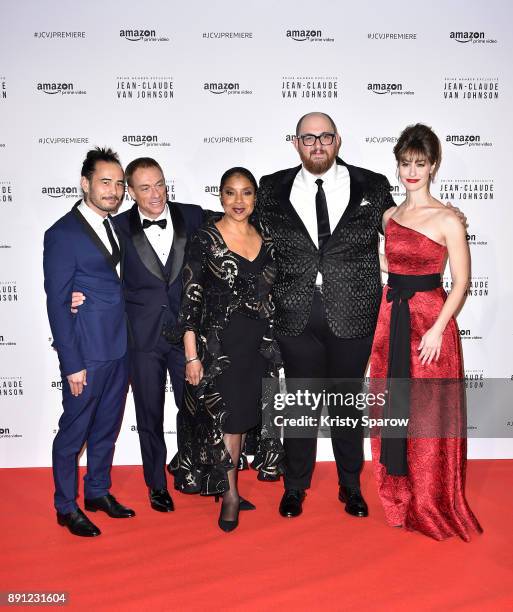 David Callaham, Jean-Claude Vandamme, Phylicia Rashad, Peter Atencio and Kat Foster attend the Amazon TV series 'Jean Claude Van Johnson' Premiere at...