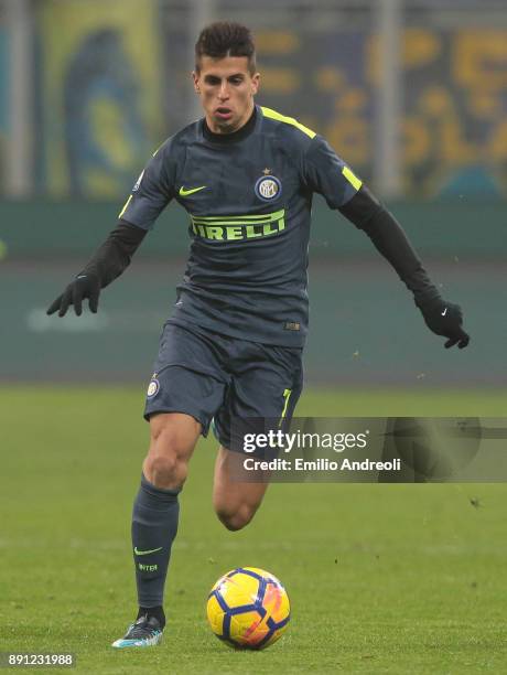 Joao Cancelo of FC Internazionale Milano in action during the TIM Cup match between FC Internazionale and Pordenone at Stadio Giuseppe Meazza on...