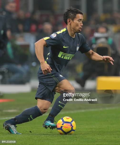 Yuto Nagatomo of FC Internazionale Milano in action during the TIM Cup match between FC Internazionale and Pordenone at Stadio Giuseppe Meazza on...