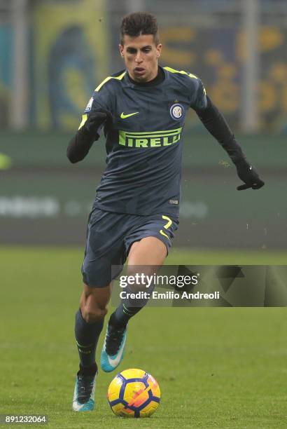 Joao Cancelo of FC Internazionale Milano in action during the TIM Cup match between FC Internazionale and Pordenone at Stadio Giuseppe Meazza on...