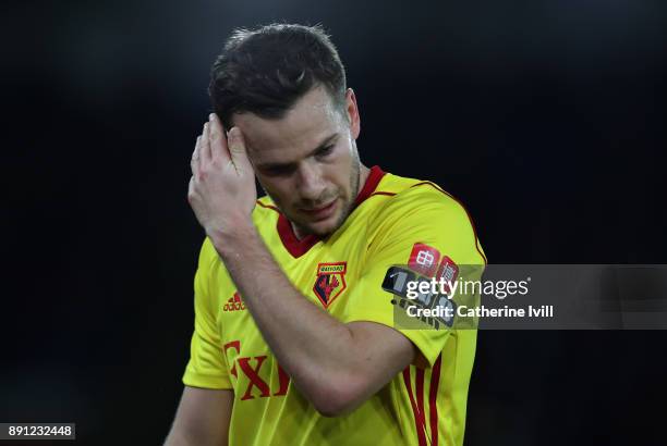 Tom Cleverley of Watford during the Premier League match between Crystal Palace and Watford at Selhurst Park on December 12, 2017 in London, England.