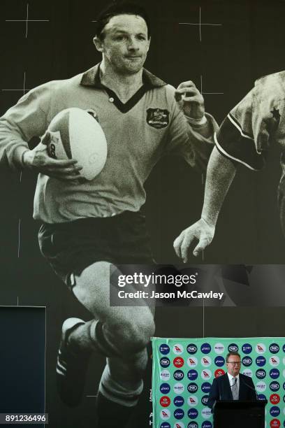 Rugby Australia CEO, Bill Pulver speaks to the media during a Rugby Australia press conference at the Rugby Australia Building on December 13, 2017...