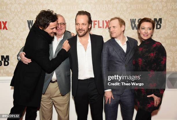 Christian Camargo, Errol Morris, Peter Sarsgaard, Scott Shepherd and Molly Parker attend the "Wormwood" New York Premiere on December 12, 2017 in New...