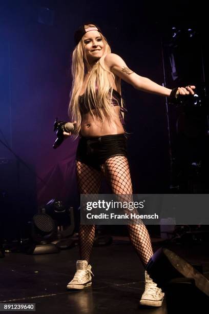 German singer Mia Julia performs live on stage during a concert at the Columbia Theater on December 12, 2017 in Berlin, Germany.