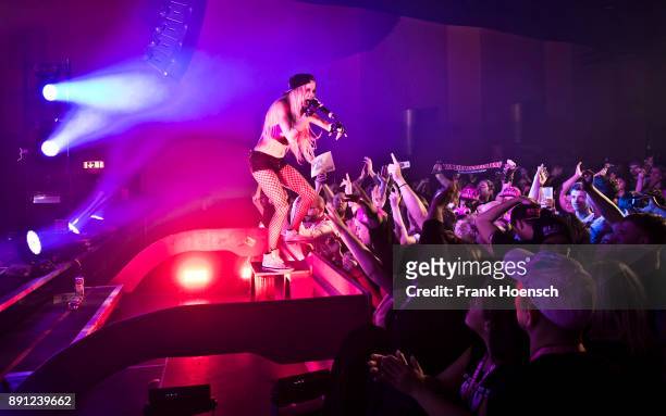 German singer Mia Julia performs live on stage during a concert at the Columbia Theater on December 12, 2017 in Berlin, Germany.