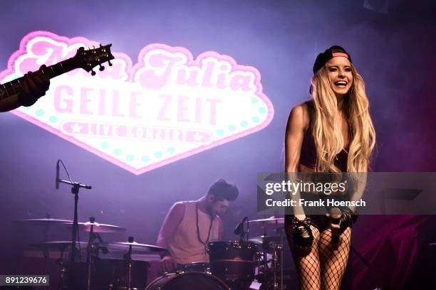 German singer Mia Julia performs live on stage during a concert at the Columbia Theater on December 12, 2017 in Berlin, Germany.