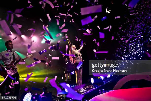 German singer Mia Julia performs live on stage during a concert at the Columbia Theater on December 12, 2017 in Berlin, Germany.