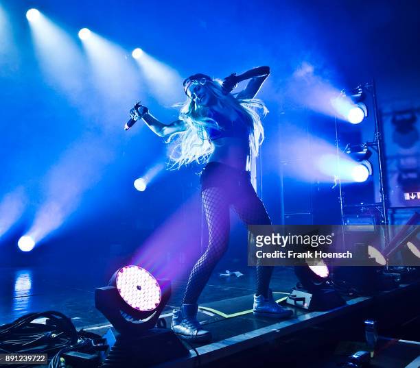 German singer Mia Julia performs live on stage during a concert at the Columbia Theater on December 12, 2017 in Berlin, Germany.