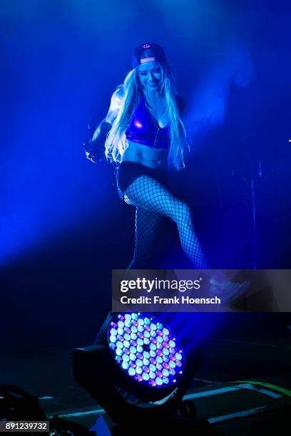 German singer Mia Julia performs live on stage during a concert at the Columbia Theater on December 12, 2017 in Berlin, Germany.